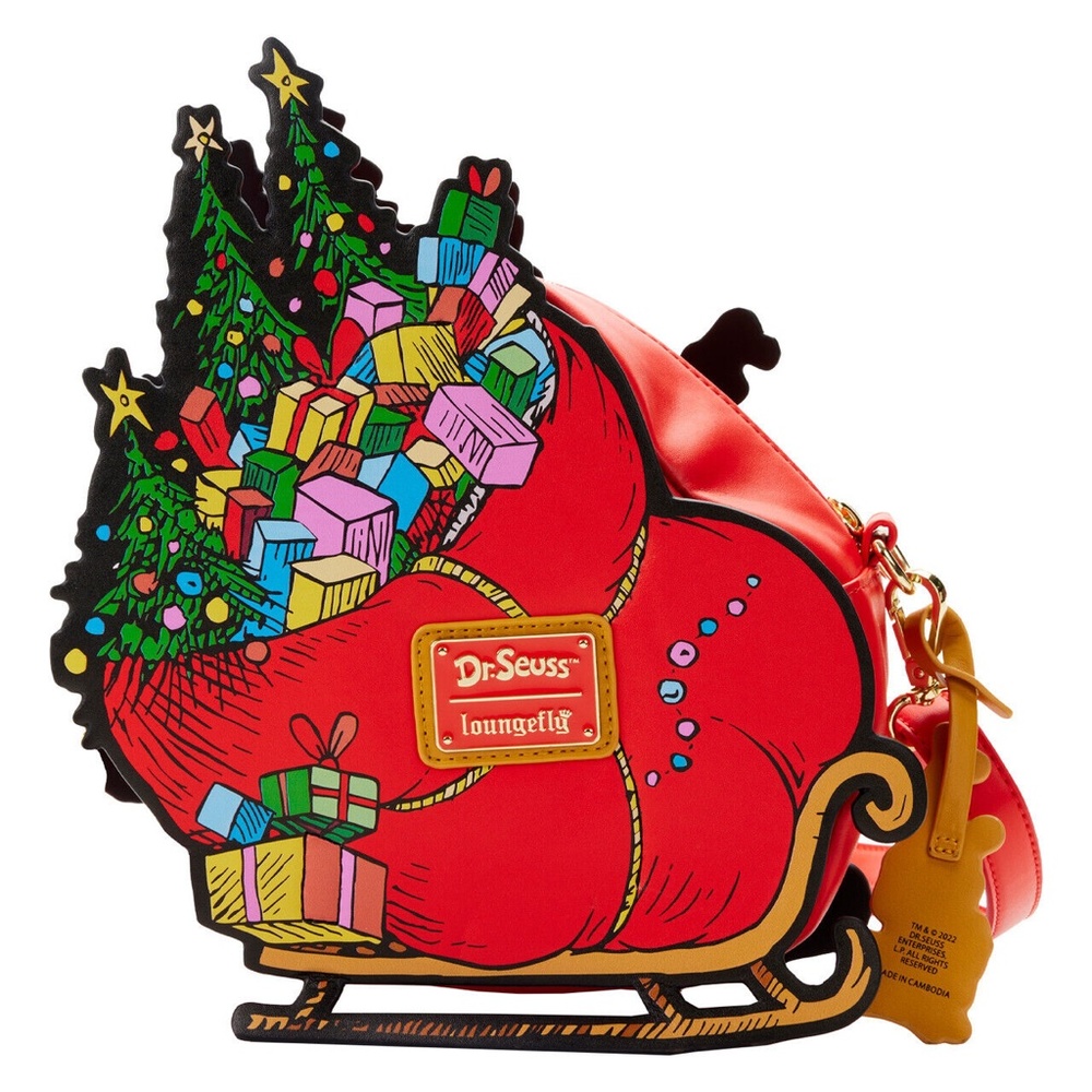 Loungefly Dr Seuss Grinch Sleigh Crossbody Purse Bag